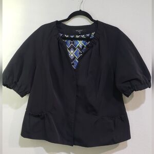 Nine West Crop Jacket with geometric lining size 16W